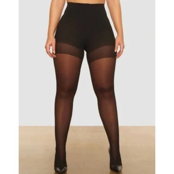 NWT SKIMS Black Footed Pantyhose in Black Size XXS - Picture 2 of 8